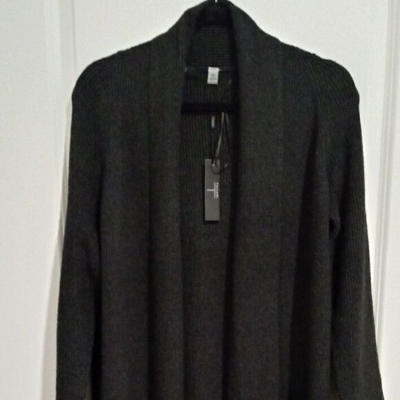 T Tahari Sweaters - NEW T Tahari Long black cardigan with open front and long sleeves size M